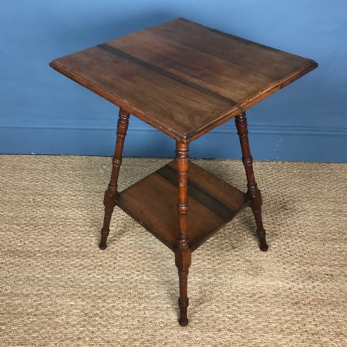 A Victorian Walnut Lamp Table Circa 1890