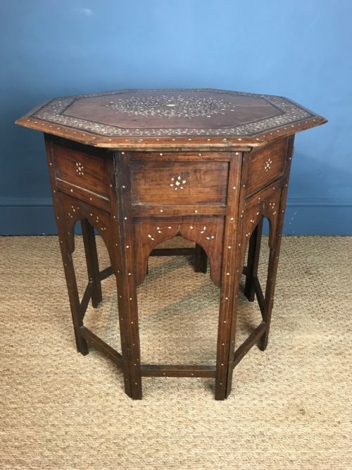 A Hoshiarpur Bone Inlaid Table Circa 1880 . Northern India.