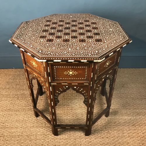 A Hoshiarpur Bone Inlaid Chess Table Circa 1880 Northern India