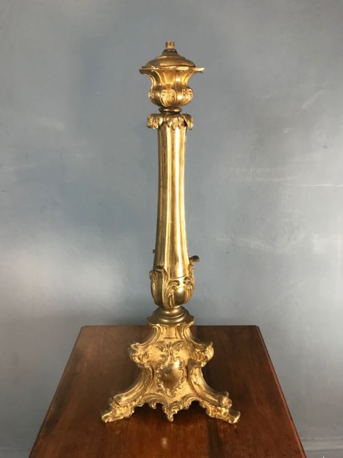 A Large William IV Gilt Brass Oil Lamp Circa 1835
