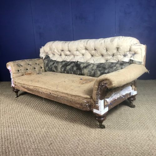 A Victorian Walnut Country House Sofa Circa 1880 for Reupholstery