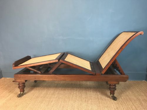 A Victorian Walnut and Cane Campaign Day Bed Circa 1890 by Carter of London