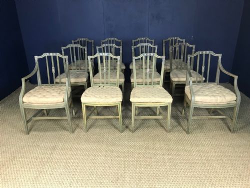 A Rare Set of 12 George 111 Painted Chairs by Gillows Circa 1806