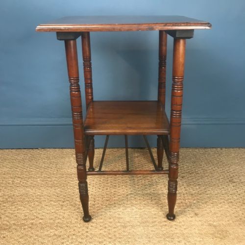 An Aesthetic Movement Godwin Walnut 2 Tier Table C 1880