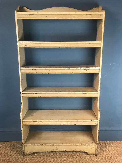 A Victorian Painted Waterfall Bookcase Circa 1880