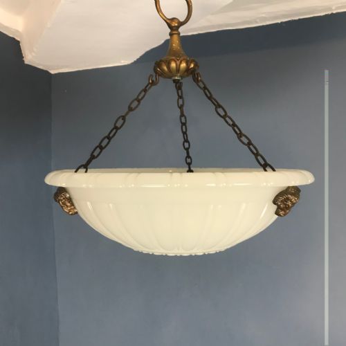 An Edwardian Opaline Glass Dish Light Circa 1910