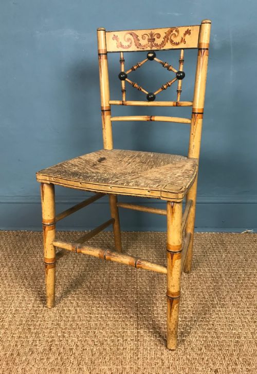 A Regency Painted Faux Bamboo Side Chair Circa 1830