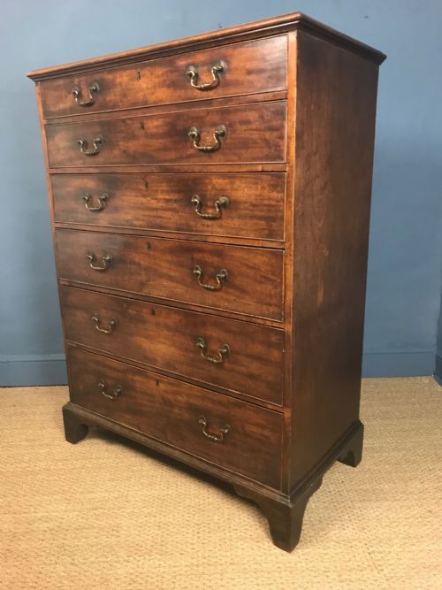 A Chippendale Period Mahogany Tall Chest of Drawers Circa 1770