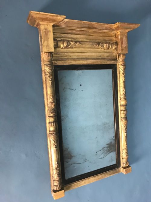 A Regency Gilt Pier Mirror Circa 1820 with Original Mercury Glass.