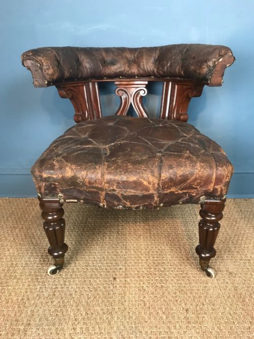 An Early Victorian Mahogany Desk Chair Circa 1840