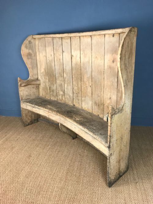 A Late Georgian Curved Pine Settle Circa 1830