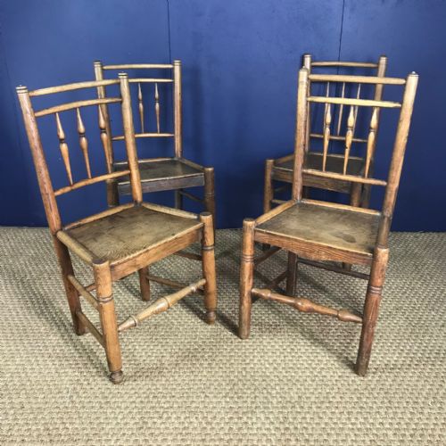 A Set of 4 Cheshire Ash and Elm Ladder Back Chairs Circa 1830