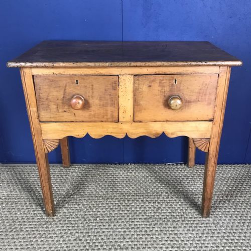 A Late Georgian Pine 2 Drawer Small Dresser or Side Table  West Country Circa 1830