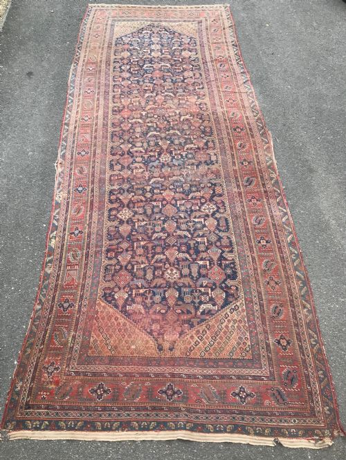 A Large Afshar Kelleh Corridor Carpet . Sw Persia Circa 1890 .