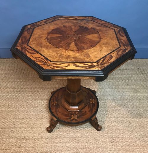 A Unusual William IV Marquetry Lamp Table Circa 1835