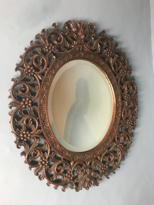 An Anglo Indian Double Sided Teak Oval Mirror Bombay Presidency Circa 1880