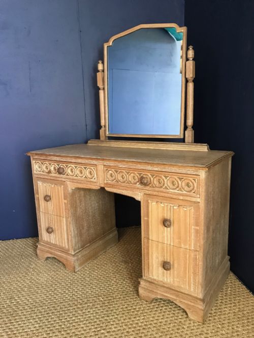 An Arts and Crafts  Limed Oak Dressing Table Circa 1930