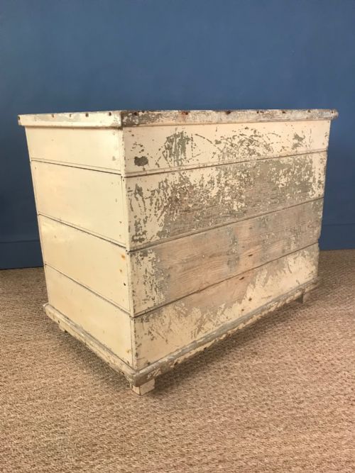 A 19th C Cornish Painted Log Box or Trunk Circa 1890