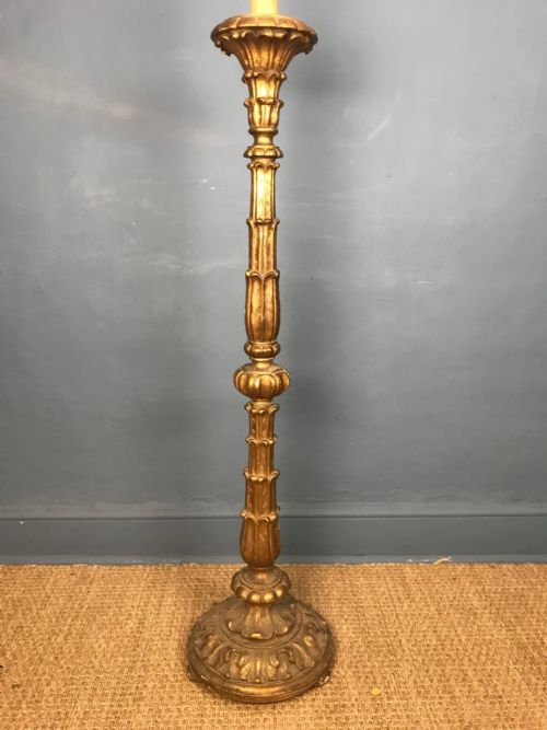 An Edwardian Carved Giltwood Standard Lamp Circa 1910