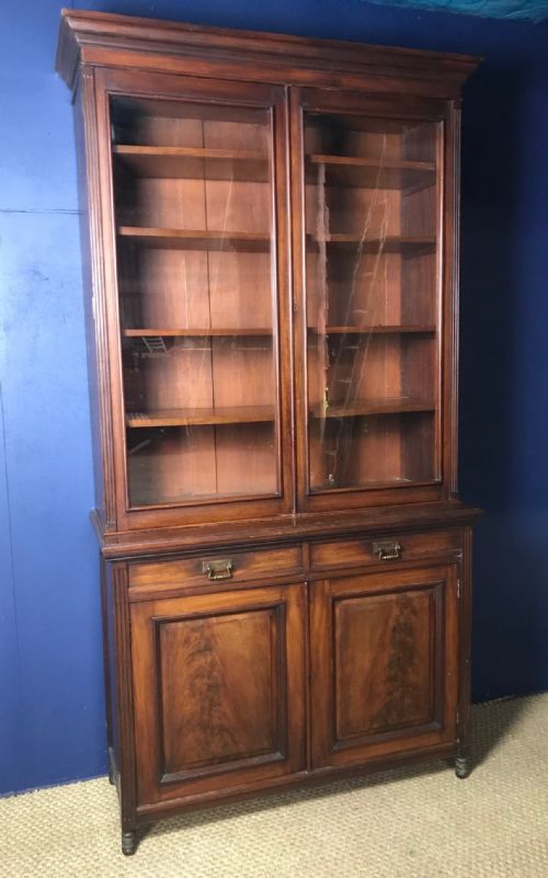 A Large Late Victorian Walnut Bookcase Circa 1890