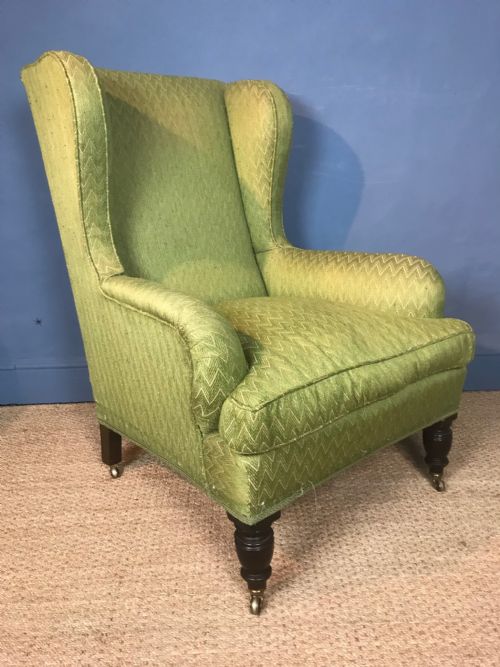 A Large Victorian Wing Armchair Circa 1890