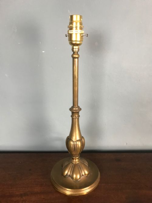 An Edwardian Brass Column Lamp Circa 1905