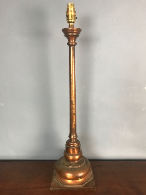 A Large Late Victorian Anodised Brass Table Lamp Circa 1900