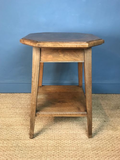 A Cotswold School Walnut Octagonal 2 Tier Table Circa 1910