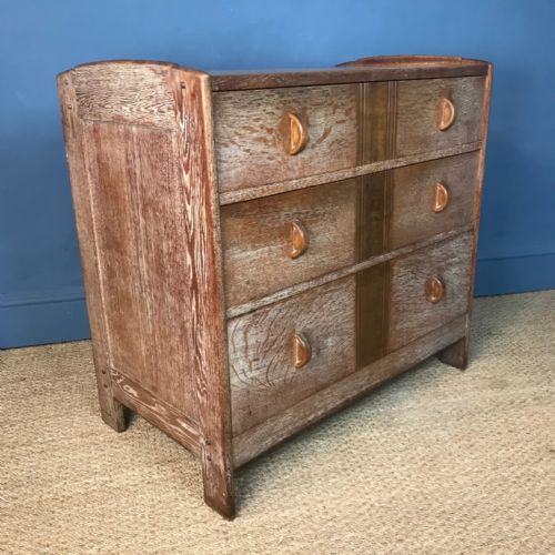 A Bath Cabinet Makers Limed Oak Chest of Drawers Circa 1930 Designed by Charles Richter