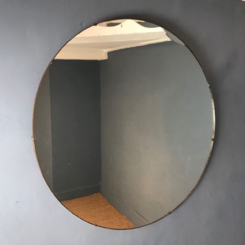 A Large English Circular Art Deco Mirror C 1930