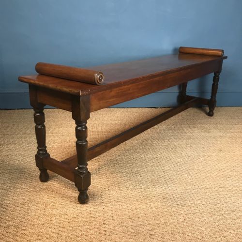A Large Late Victorian Mahogany Window Seat Circa 1890