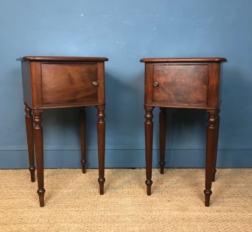 A Pair of William IV Mahogany Bedside Tables Circa 1835