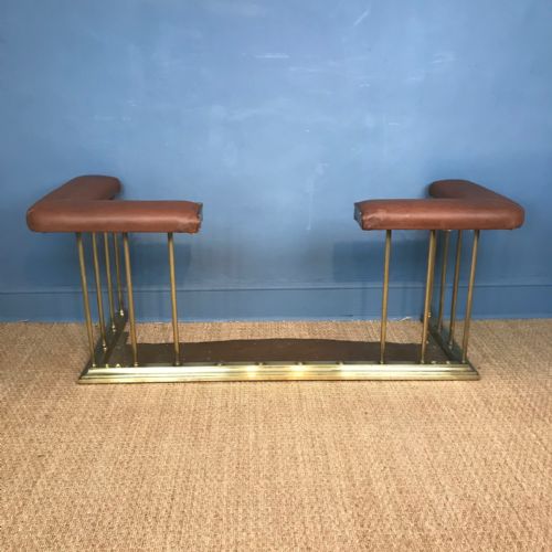 A Good Late Victorian Brass Club Fender Circa 1900