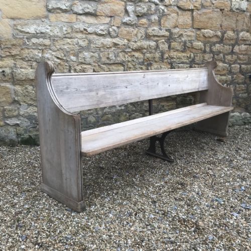 A Large Victorian Bleached Pine Bench or Pew Circa 1890
