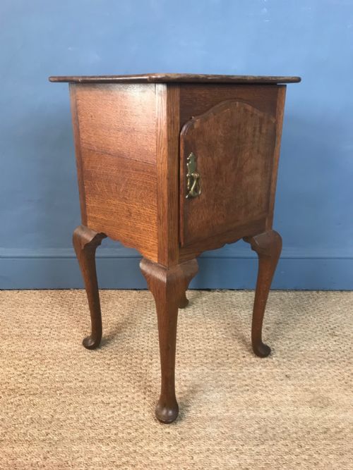 A Late Victorian Oak Bedside Table C 1890 by Gillows of Lancaster in 18th C Style