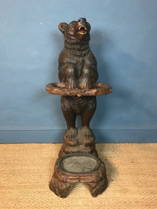 A Black Forest Carved Lindenwood Bear Hall Stand Circa 1890