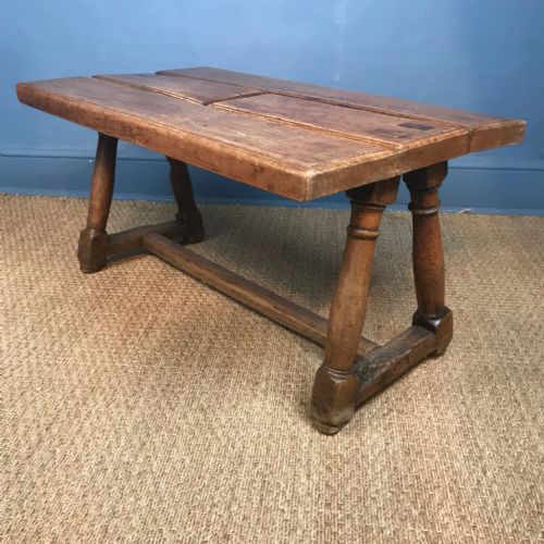 A French Walnut Low Table Late 19th C on Turned Legs