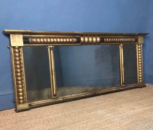 A Large Regency Triple Plate Gilt Over Mantel Mirror Circa 1820