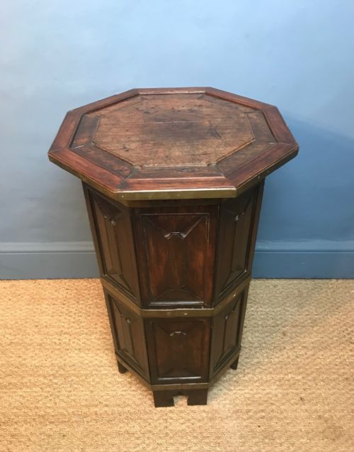 An Anglo Indian Rosewood and Brass Banded Octagonal Table Circa 1880