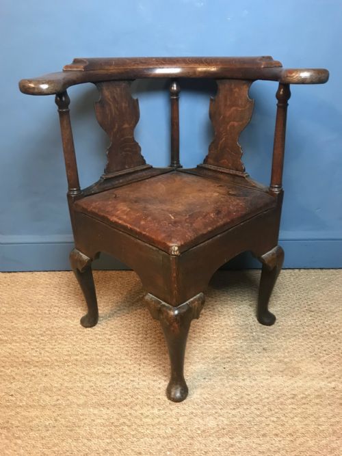 A George 111 Oak Corner Chair Circa 1820