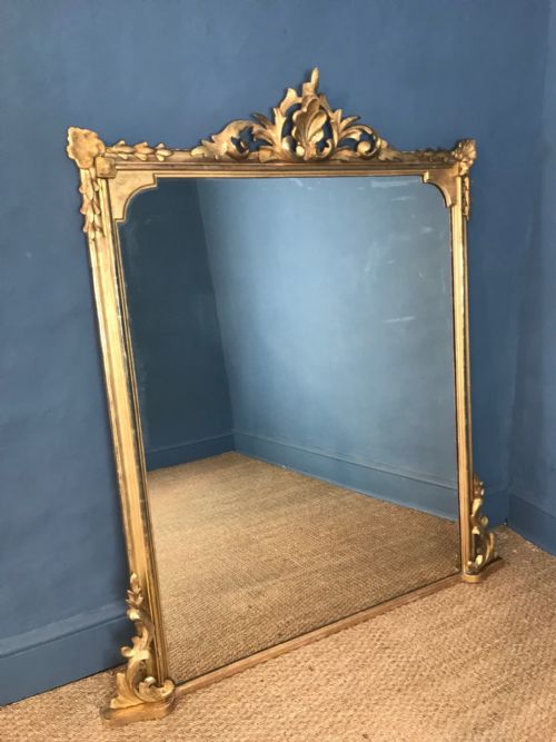 An Early Victorian Gilt Over Mantel Mirror Circa 1860