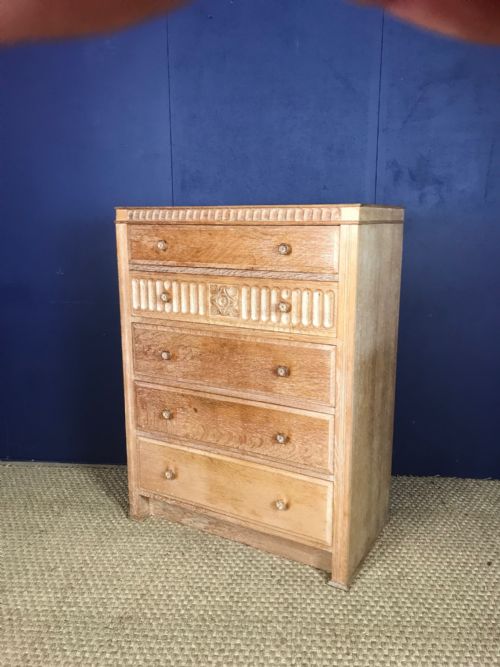 fig 1. A 6 piece Limed oak bedroom suite by the Bath Cabinet Makers Company c 1930