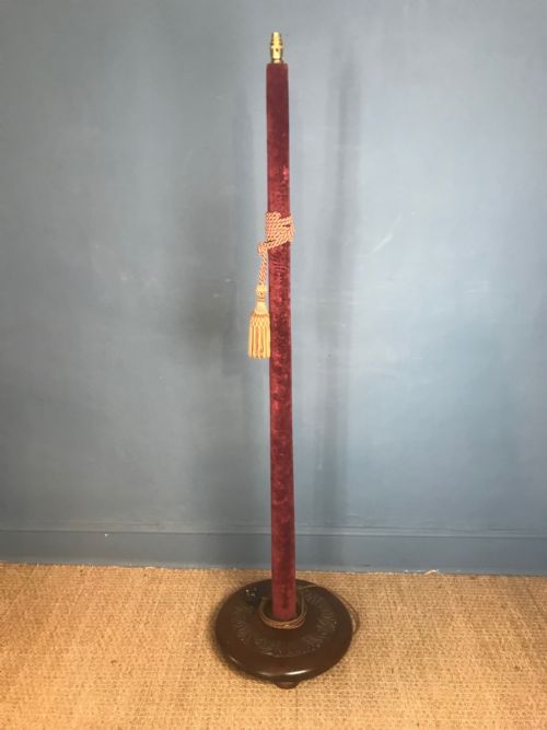 An Edwardian Mahogany and Velvet Standard Lamp Circa 1910