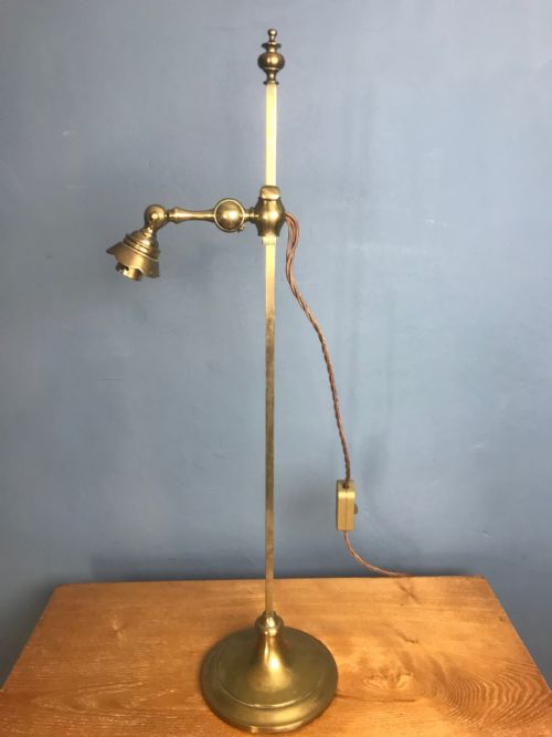 A Late Victorian Adjustable Brass Desk Lamp Circa 1900