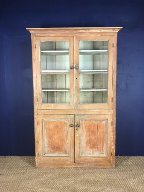 A Devon Painted Pine Glazed Kitchen Cabinet Circa 1850
