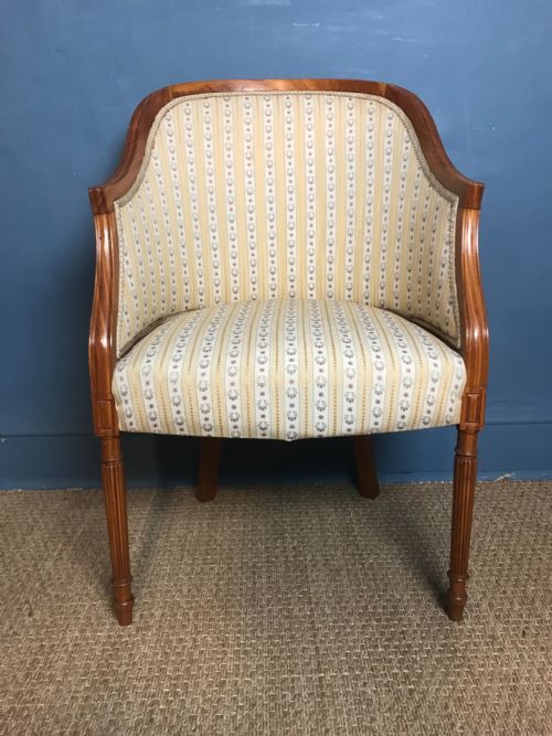 A Victorian Satinwood Desk Chair C 1890 in the Style of Gillows