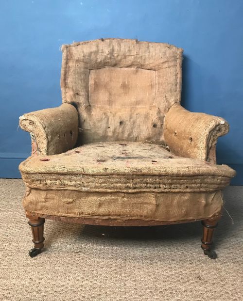 A Victorian Satinwood and Ebony Inlaid Library Chair Attributed to Holland and Sons Circa 1870