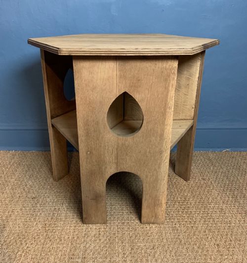 A Glasgow School Dry Oak Hexagonal Table Circa 1910