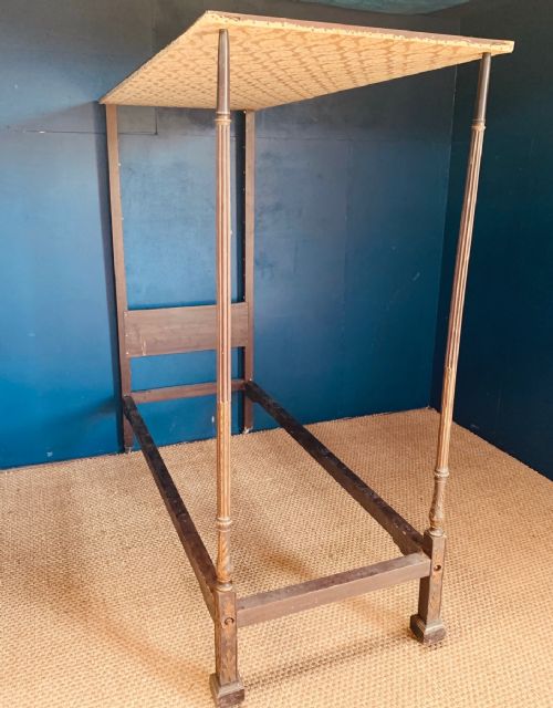 A Rare George 11 Style Mahogany and Parcel Gilt Single 4 Poster Bed Circa 1890
