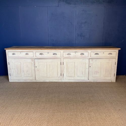 An Enormous Late Victorian West Country Painted Pine Dresser Circa 1900